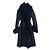 Ermanno Scervino Abrigo Largo de Nailon Negro con Piel