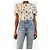 Miu Miu Top de seda floral de manga curta creme - size UK 4 - vista 3