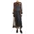 Autre Marque Abito midi trasparente in seta a maniche corte nero - size S