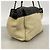 Borsa a tracolla Chanel in tela beige e nera - vista 2