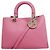 Bolsa Lady em couro Christian Dior em rosa