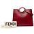 Fendi Runaway Tote aus perforiertem Leder, rot, Medium - Ansicht 6