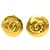 Orecchini a clip rotondi Chanel Gold CC placcati oro