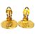 Orecchini a clip rotondi Chanel Gold CC placcati oro - vista 3