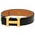 Cinturón reversible Hermès Constance H en piel Box Calf y Courchevel negro