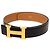 Cinturón reversible Hermès Constance H en piel Box Calf y Courchevel negro - vista 6