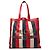Borsa Tote Gucci Baiadera a righe in tela rossa