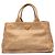Prada Tote Shopping Grande em Pele de Cabra Trançada Madras Castanha