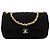 Chanel Black Medium Quilted Perforated Jersey Single Flap