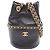 Chanel Small CC Quilted Bucket Bag aus schwarzem Lammleder
