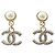 Chanel Gold Rhinestone Ohrringe