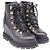 Moncler Lace-up Wedge Boots in Black Leather - view 3