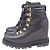 Moncler Lace-up Wedge Boots in Black Leather - view 4