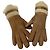 UGG Shearling-Handschuhe aus braunem Leder mit Logo-Plakette - Ansicht 10