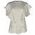 T-shirt Chloé a maniche corte con girocollo a volant in cotone bianco avorio