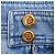 Vaqueros Boyfriend con Cinturón Balmain en Algodón Azul - vista 12