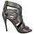 Alaïa Cage Wave Stiletto aus silbernem Leder