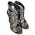 Alaïa Cage Wave Stiletto aus silbernem Leder - Ansicht 5