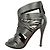 Alaïa Cage Wave Stiletto aus silbernem Leder - Ansicht 7