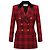 Autre Marque Saint Laurent Blazer Xadrez Vermelho em Lã e Seda