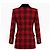 Autre Marque Saint Laurent Blazer Xadrez Vermelho em Lã e Seda - vista 2