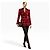 Autre Marque Saint Laurent Blazer Xadrez Vermelho em Lã e Seda - vista 3