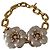 Bracelete Miu Miu dourado com flores e cristais