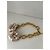 Bracelete Miu Miu dourado com flores e cristais - vista 3