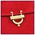 Céline Borsa Celine Horseshoe in pelle scamosciata rossa - vista 10