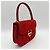 Céline Borsa Celine Horseshoe in pelle scamosciata rossa - vista 4