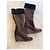Fendi braune Wildleder-Keilabsatzstiefel mit FF-Pelzbesatz - Ansicht 2