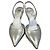 Fendi First Metallic Silver Leather Slingback Pumps