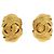 Chanel Vintage CC Logo Oval Clip on Gold Plated