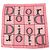 Lenço de seda com estampado gráfico rosa Christian Dior