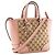 GUCCI - Borsa a tracolla Bree Gucci in tela monogrammata marrone e pelle grana rosa - vista 2