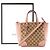 GUCCI - Borsa a tracolla Bree Gucci in tela monogrammata marrone e pelle grana rosa - vista 7