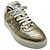Sneakers basse Chanel Gold Metallic 2023 CC Logo in pelle di vitello