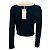 Autre Marque Sablyn Helena Cropped Cardigan Midnight Navy Blue con cuello contrastado - vista 3