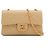 Timeless Chanel Vintage Classic Double Flap Small Schultertasche aus gestepptem Lammleder Beige