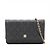 Timeless Chanel WOC em couro Caviar acolchoado com aba Crossbody Black