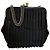 2006 Chanel Plissierte Satin-Rahmentasche mit Perlenkette und Fransen