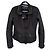 Versace Sport Leder-Steppjacke Schwarz