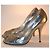Casadei Silver Crocodile-Effect Leather Open-Toe Pumps - view 2
