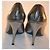 Casadei Silver Crocodile-Effect Leather Open-Toe Pumps - view 4