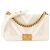 CHANEL - Borsa a tracolla Boy Chanel in pelle caviar e pelle liscia bianca chevron