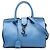 Autre Marque Borsa Cabas Downtown Baby in pelle monogramma blu Saint Laurent