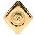 Broche Chanel CC banhada a ouro em forma de losango