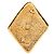 Broche Chanel CC banhada a ouro em forma de losango - vista 3