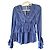 Biba Peplum-Bluse in Blau mit Pompon-Besatz