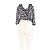 Autre Marque Top de seda azul con estampado floral y cuello con volantes